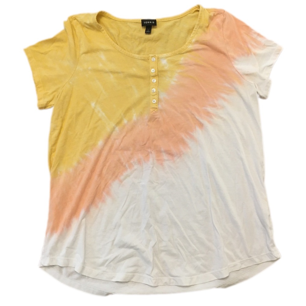 Torrid Women's Tie-Dye Top - Yellow and White